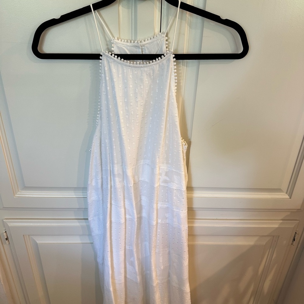 LOFT Ivory Textured Sleeveless Dress
